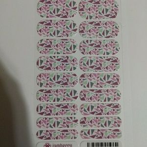 Jamberry Pink and Green Triangle nail wraps